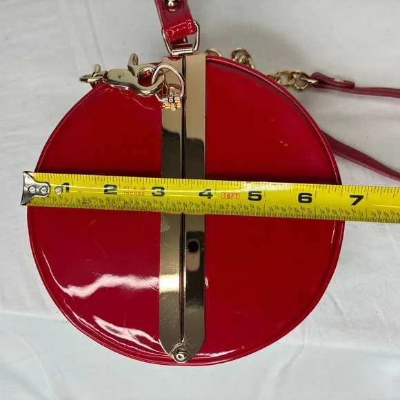 Elegant Red Mini Bag clutch with  Gold Chain by Joseph D’arezzo - Picture 9 of 10